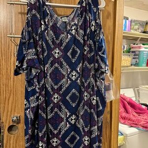 Catherines Navy and Plum Patterned Tunic